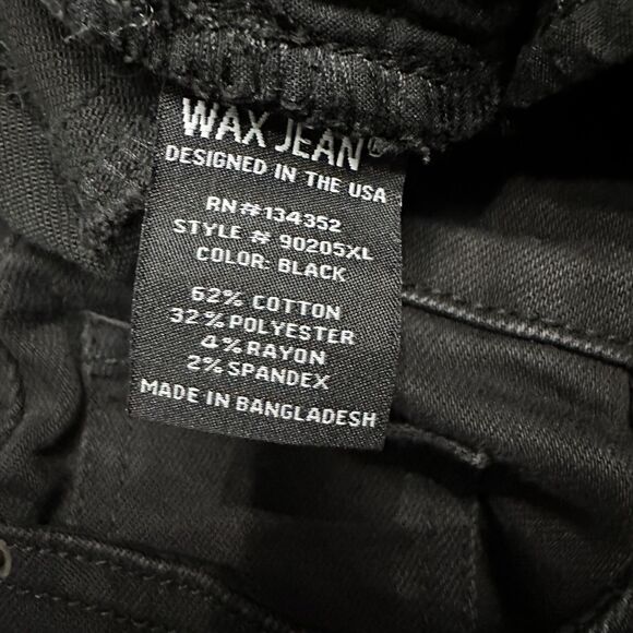 Wax Jean Women’s Size 14 Butt I Love You Stretch Distressed Black Stretch Skinny - Picture 8 of 11